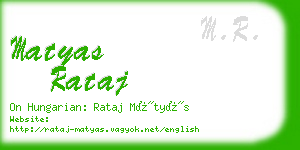 matyas rataj business card